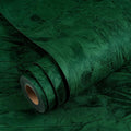 YENHOME 30"X393" Dark Green Velvet Wallpaper Peel and Stick Vintage Green by Yenhome