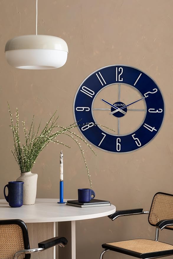 Bulova Blue Steel Oversize Wall Clock |Model C4809 - Image 4