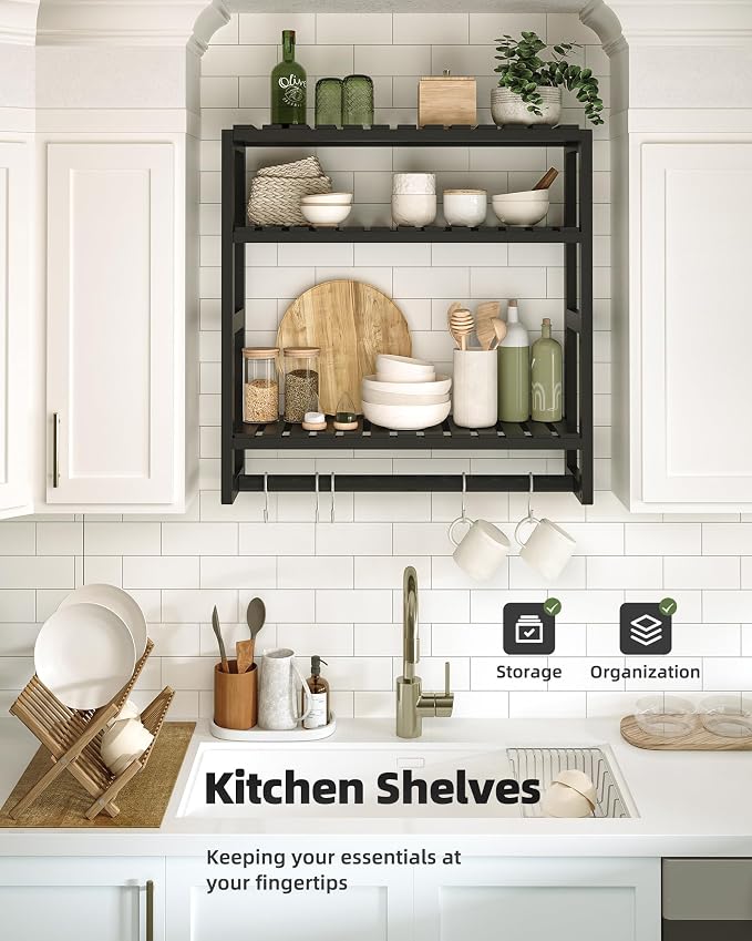 Galood Over The Toilet Storage Bathroom Shelves Wall Mounted 3 Tier Space Saver - Image 6