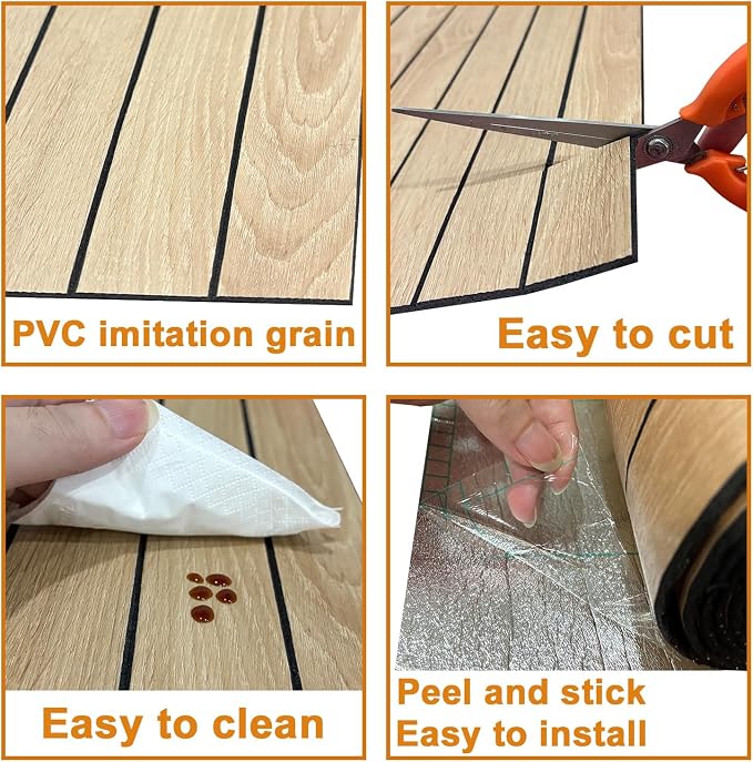Yutianli PVC Slat Wall Panel Peel and Stick 118"x 15.7" Faux Wood Slat Panel - Image 6