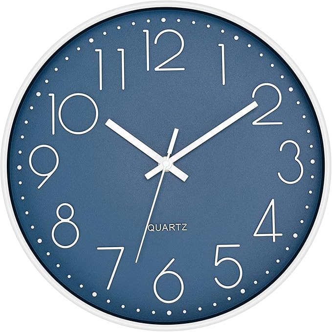 Foxtop Modern Wall Clock Silent Non Ticking Battery Operated Quartz Round Wall by Foxtop