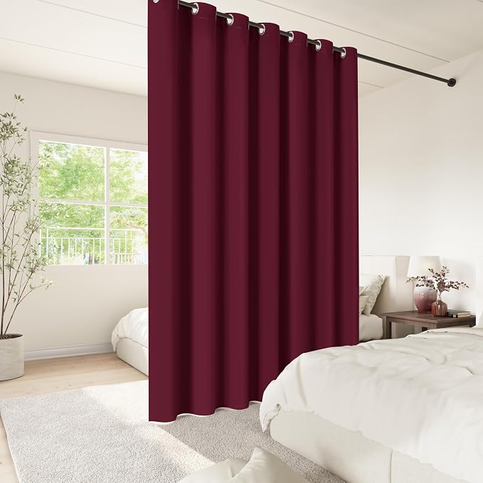 ChrisDowa Room Divider Curtain 108 Inches Long, Wide Blackout Sliding Door - Image 2