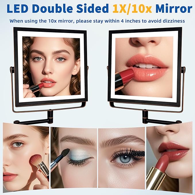 Ruacq Rechargeable Wall Mounted Makeup Mirror - Image 5