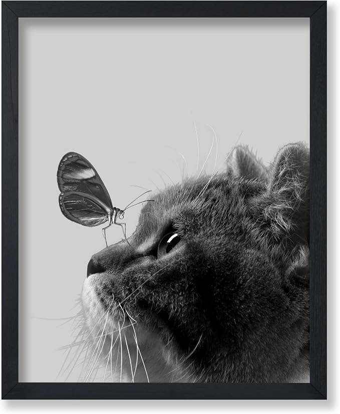 Poster Master Butterfly on Cat Print by PosterMaster
