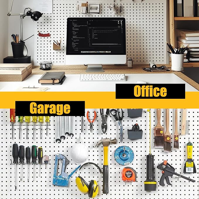 Spampur Peg Board, 4 Pack Metal Pegboard Panels - Image 8