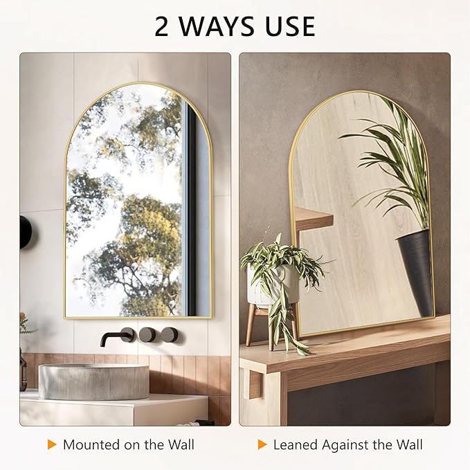 Arched Bathroom Mirror for Wall, HD Glass Over Sink for Bathroom - Image 6