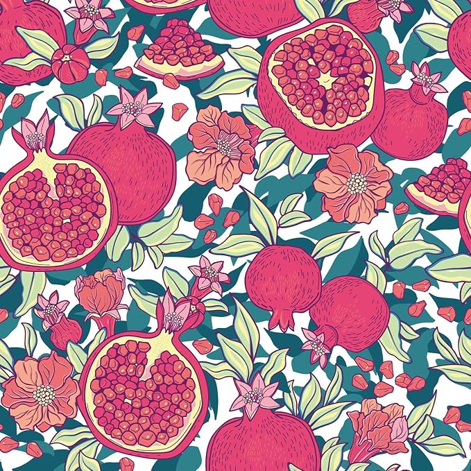 Floral Wallpaper Vintage Red Peel and Stick Wallpaper Self Adhesive Removable by LUKUUI