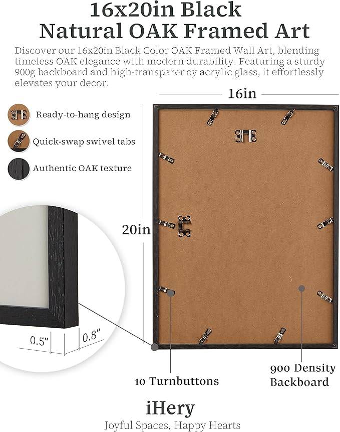 iHery Premium Natural Black OAK Wood 16x20in Champagne Problems On the Rise - Image 6