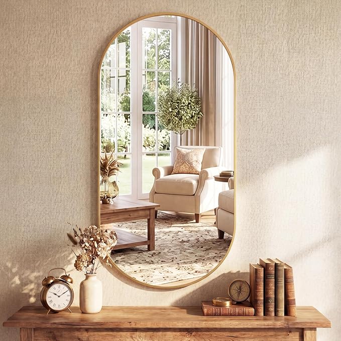 Sweetcrispy 24" x 48" Gold Bathroom Mirror - Image 6