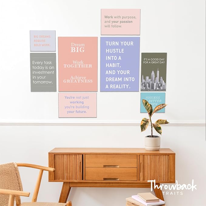 Office Motivational Canvas Wall Art Set of 8 - Image 4