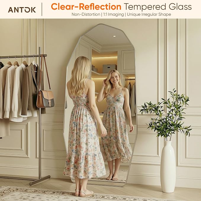 Antok Full Length Mirror, Free Standing Wall Mounted or Leaning Full Body Mirror - Image 4
