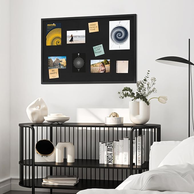 DAHAPYBOO Cork Board with Linen Black, Bulletin Board 36"x24", Corkboards - Image 6