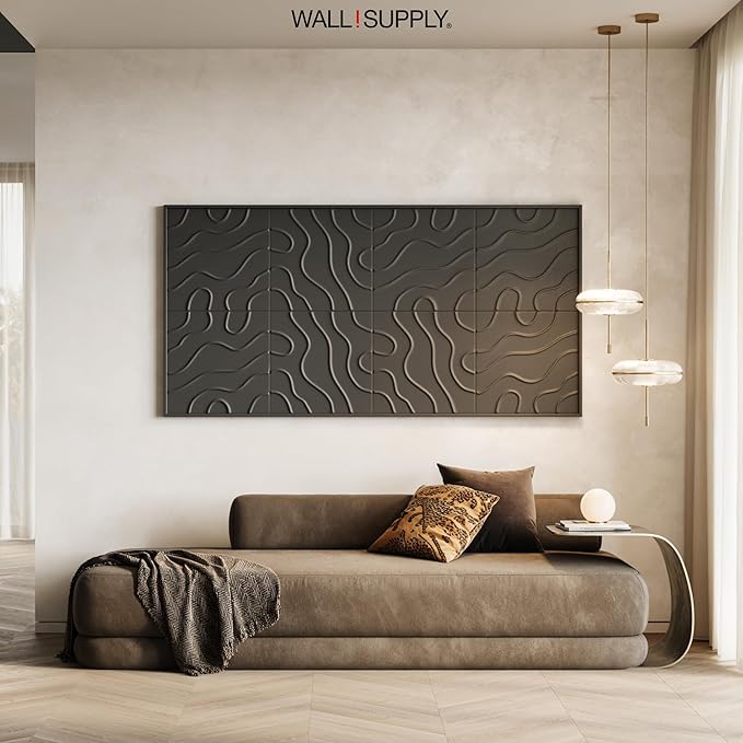 Wall!Supply - 3D Wall Panels – Flow Line Black Wall Covering - Lightweight - Image 6