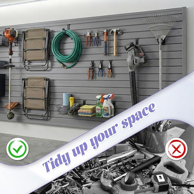SMARTSTANDARD Heavy Duty PVC Slatwall Panels 4x8 ft, Interlocking Garage Wall - Image 4