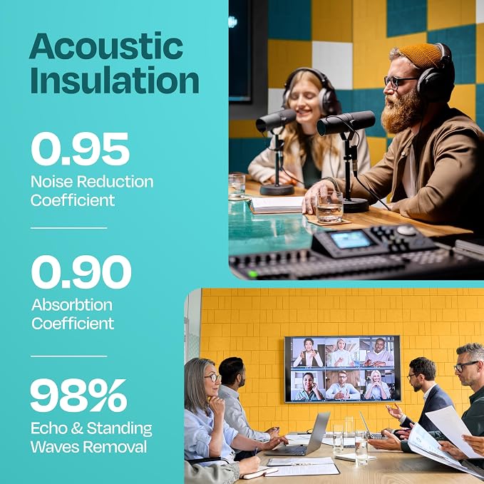 Acoustic Panels 12-Pack Soundproof Wall Panels 12"x12"x0.4" Decorative Sound - Image 3