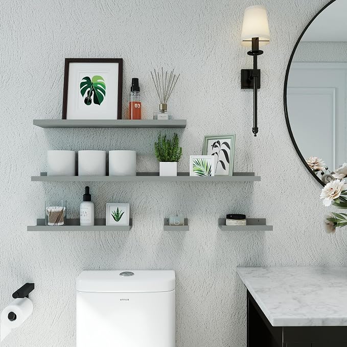 Small Floating Shelves for Wall Decor, Wall Mounted Wood Shelf for Bedroom - Image 4