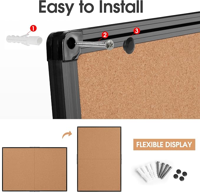 Extra Large Cork Bulletin Board 60" X 36", Foldable Notice Pin Board - Image 7