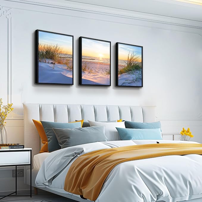 Black Framed Beach Wall Art Set - Image 3