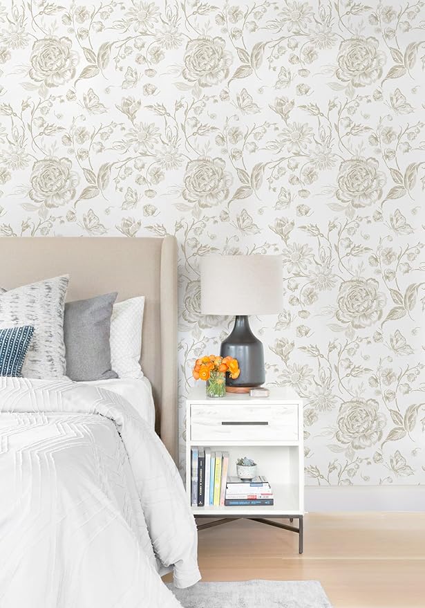 Yasinet Peel and Stick Wallpaper Boho Floral Wallpaper Vintage Floral Contact - Image 3