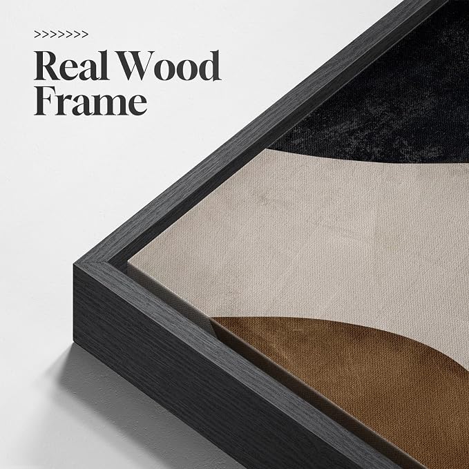 Framed Neutral Abstract Minimalist Wall Art, 2 Piece Large Modern Canvas Prints - Image 5