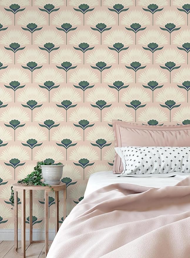 CiCiwind 17.3"×197" Pink Peel and Stick Wallpaper Floral Wall Paper Removable - Image 4