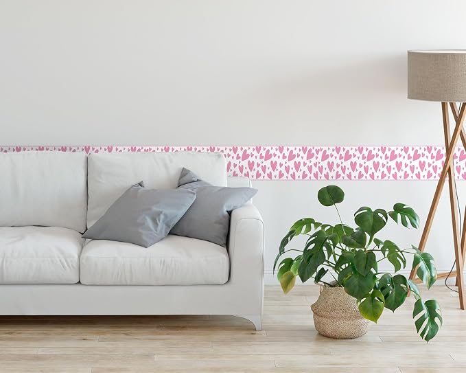 FLFK Pink Heart Wallpaper Border - Image 6