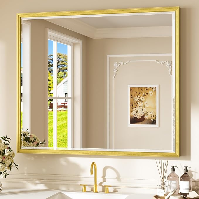 Keonjinn 42" x 36" Gold Mirrors by Keonjinn