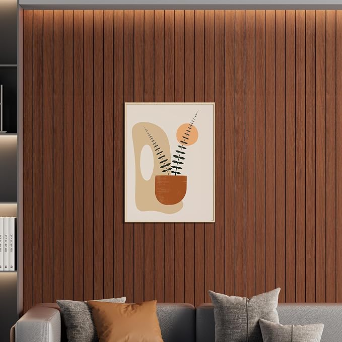 Arthome Peel and Stick Slat Wall Panels 15.7 "x120, Self-Adhesive PVC Wood - Image 3