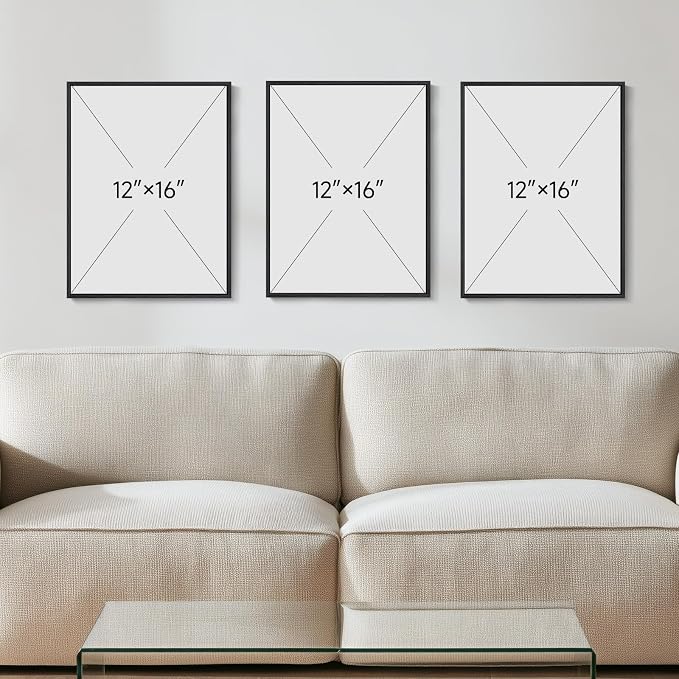 Framed Abstract Mid Century Modern Wall Art Bedroom, 3 Piece Colorful Bright - Image 4