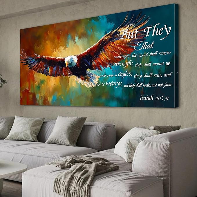 Christian Eagle Wall Art Isaiah 40 31 Poster Bible Verse Wall Decor - Image 6