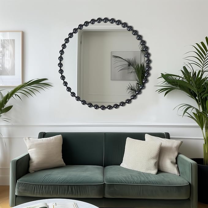 Madison Park Round Mirror, Metal Frame Circle Mirror 36 inch, Wall Art Decor - Image 9