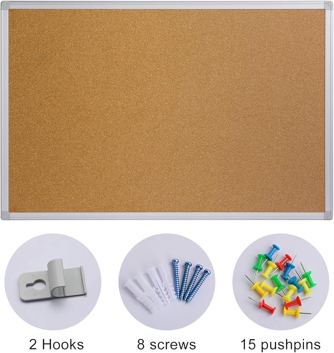 Large Cork Board Bulletin Board 48 x 36, Office Board - Image 8