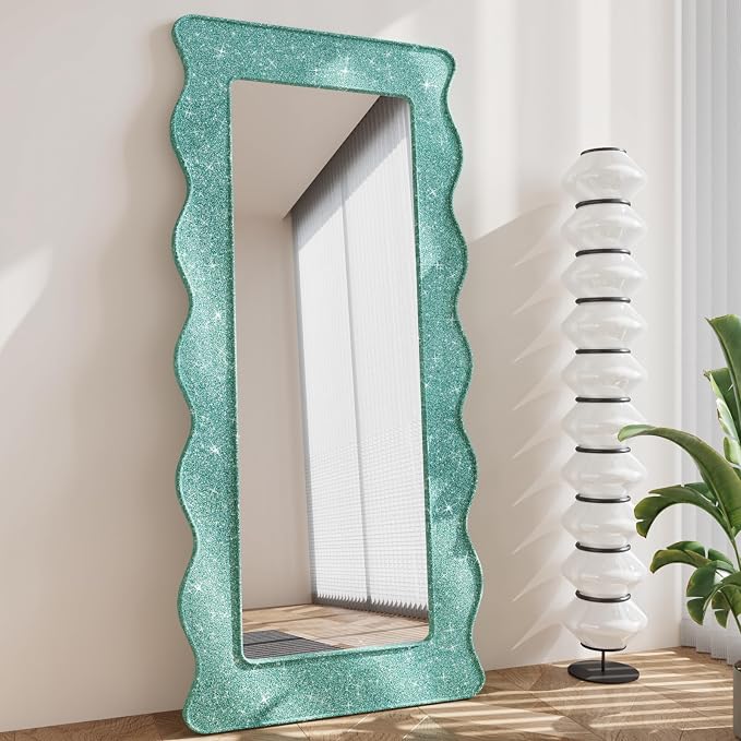 CRE8TIVE 8"x354" Light Teal Glitter Wallpaper Border Peel and Stick Wall Border - Image 5
