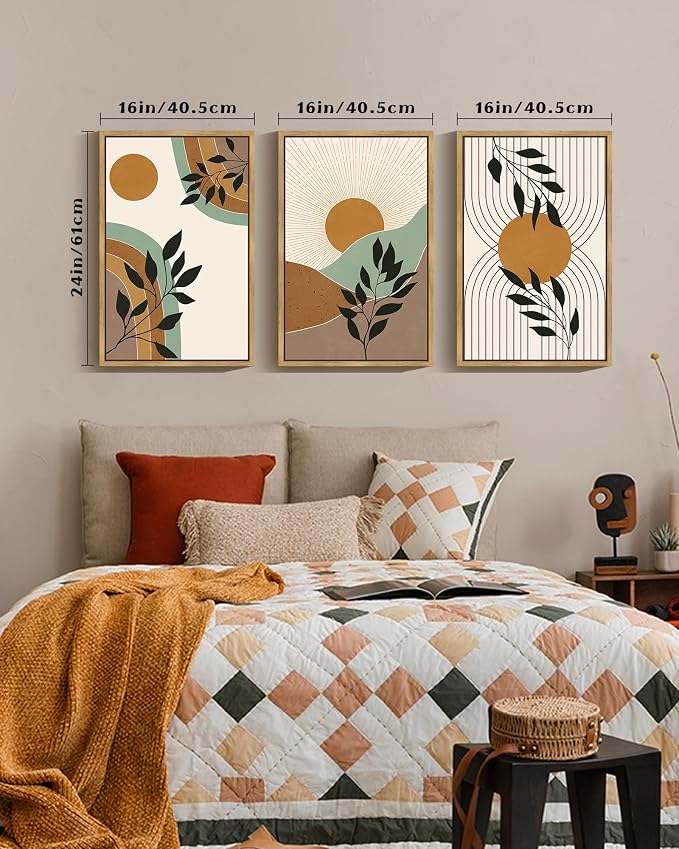 PHOPAGO Boho Wall Art Sage Plant Botanical Framed Wall Printing Large 16x24in - Image 2