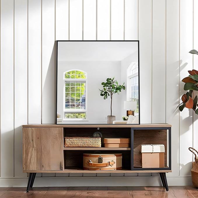 KOCUUY Bathroom Mirror, 30x30 Square Black Mirror - Image 6