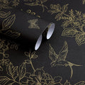 Froluya Black and Gold Wallpaper Peel and Stick Wallpaper 17.7"x393.7" Vintage by Froluya