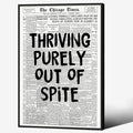 Black And White Newspaper Poster Fashion Fun Motivational Quote Wall Art by Unknown
