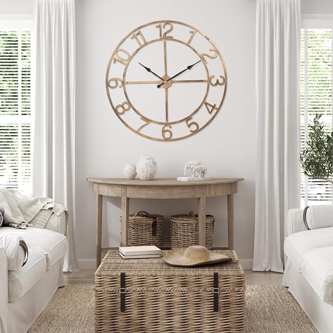 Large Wall Clock for Living Room Decor–40 Inch Silent Non-Ticking Modern - Image 3