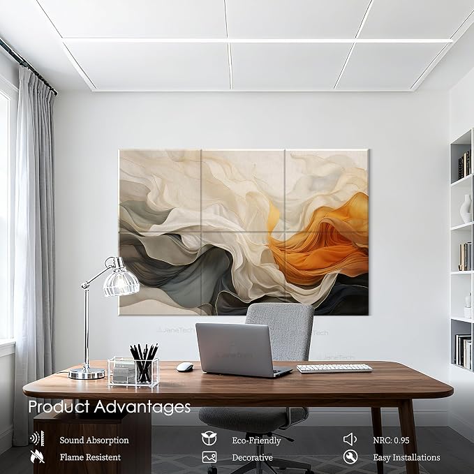 6-Pack Decorative Acoustic Panels, 72x48 Inch Large Sound Absorbing Wall Panels - Image 5