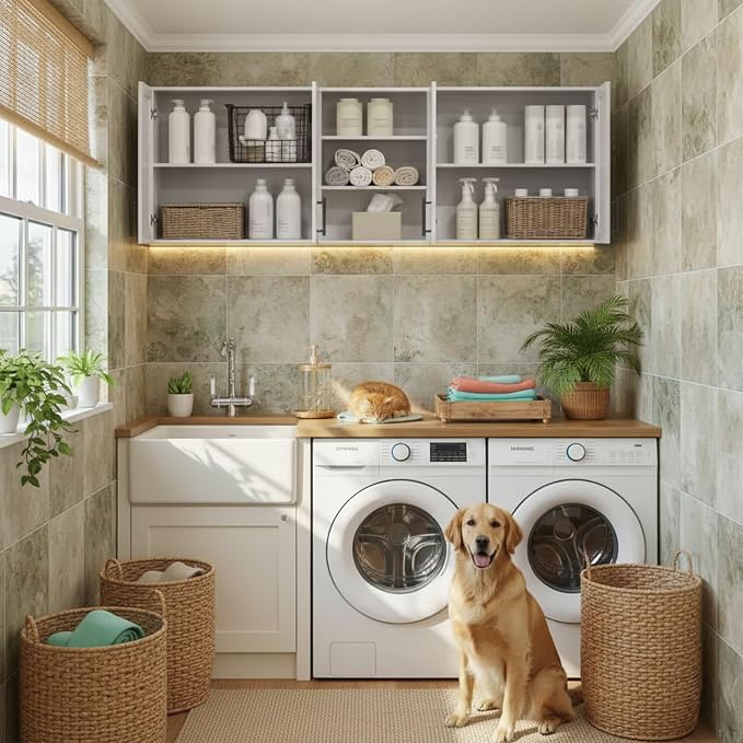 Furnaza Wall Cabinets for Laundry Room, Shaker Wall Mounted Kitchen Cabinets - Image 4