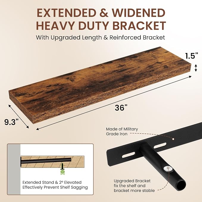 Dreamland 36 Inches Floating Shelves - Image 3