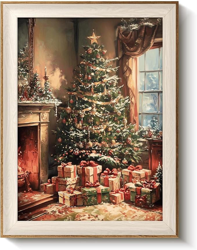 VIYYIEA Winter Framed Wall Art for Living Room, Christmas Tree Canvas Prints by VIYYIEAART