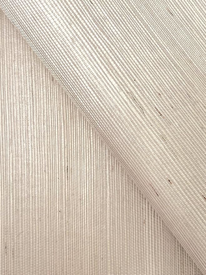 York Wallcoverings Natural Sisal Warm Grey Peel and Stick Grasscloth Wallpaper - Image 4