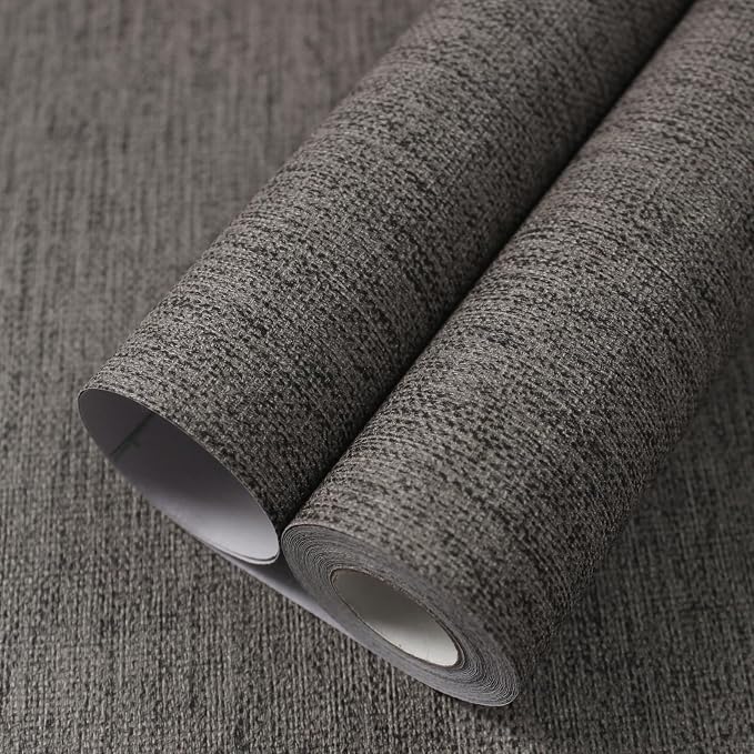 WADILE Grasscloth Peel and Stick Wallpaper 23.6in x 472in, Textured Contact by WADILE