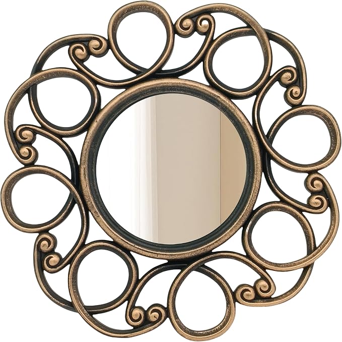Retro Gold Mirrors for Wall Pack of 3. Round Mirrors. Decorative Mirrors.Small - Image 3