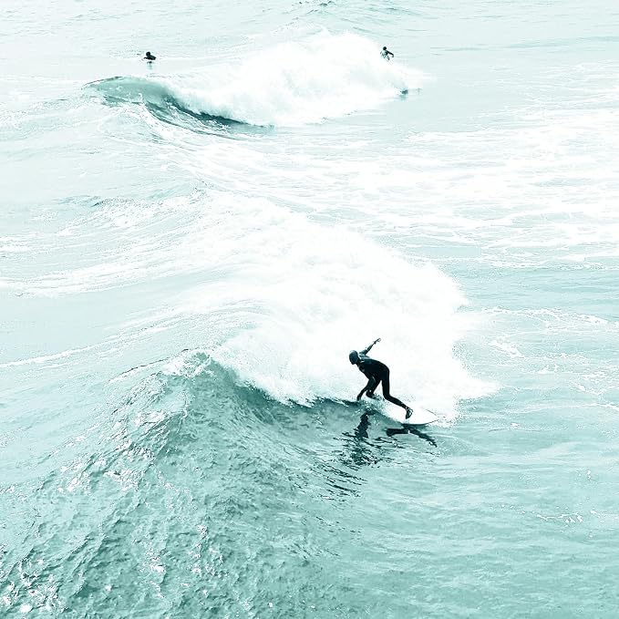 Framed Coastal Beach Wall Art for Living Room, 6 Piece Ocean Wave Surfboard - Image 6