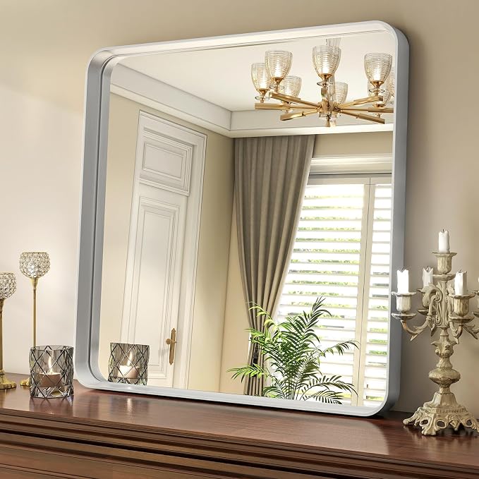 30"x 30" Silver Bathroom Mirror - Image 3