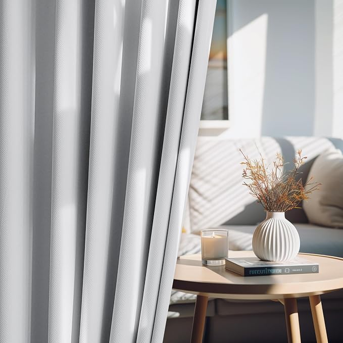FMFUNCTEX 100% White Blackout Curtains - Image 6