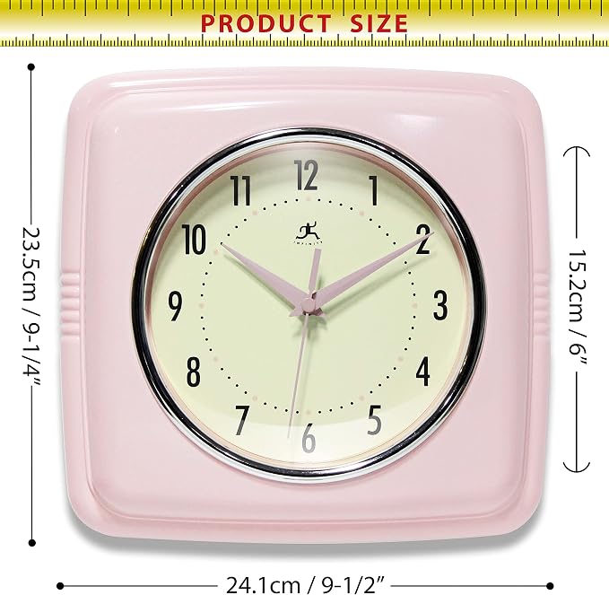 Infinity Instruments Square Silent Retro 9 inch Mid Century Modern Kitchen - Image 5