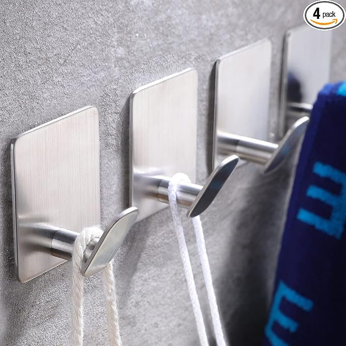 DELITON Adhesive Towel Hooks on Wall: Robe Hooks by DELITON